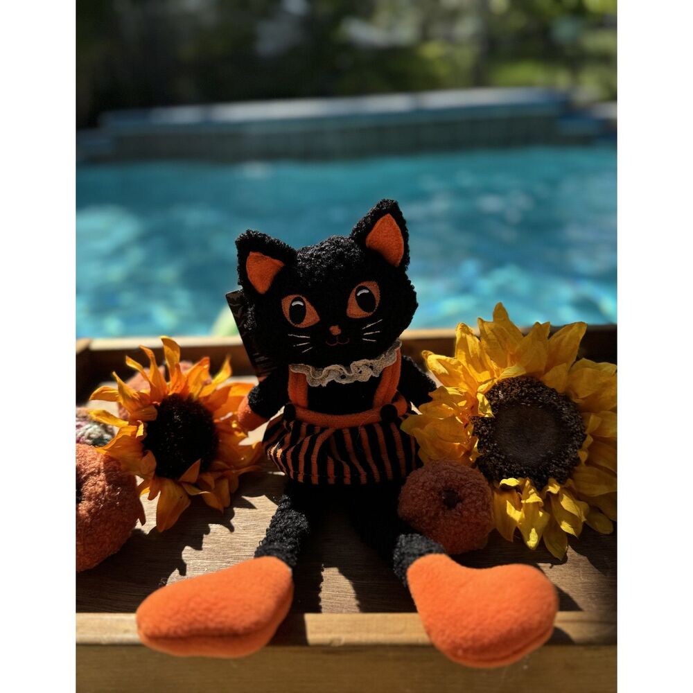 NEWHalloween Black Cat Plush Mini Gnome & Friends 13.8" The Halloween Collection